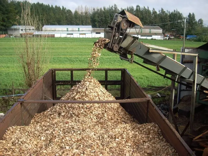 Astilla de madera para combustible